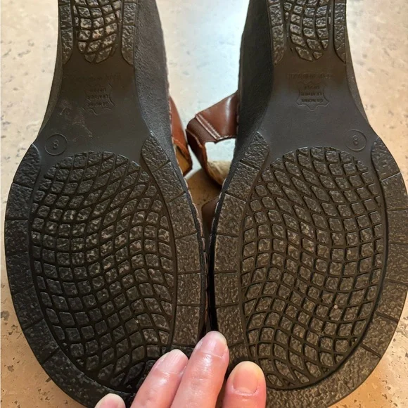 Vintage Brown Duck Head Leather Slide Sandals - Picture 3 of 6